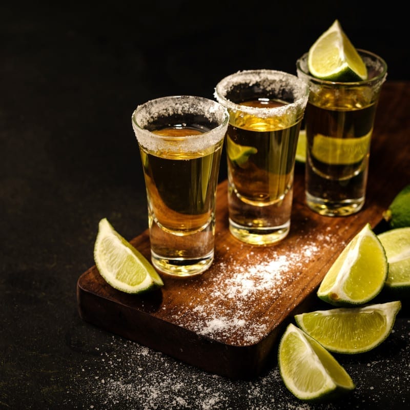 Shot: Tequila with salt and lime